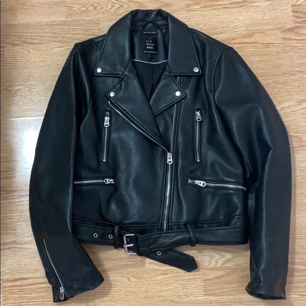 Zara Vegan Leather Moto Jacket